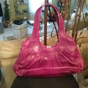 Pink leather bag